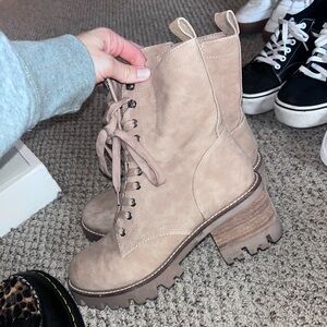 Chunky heel combat boot